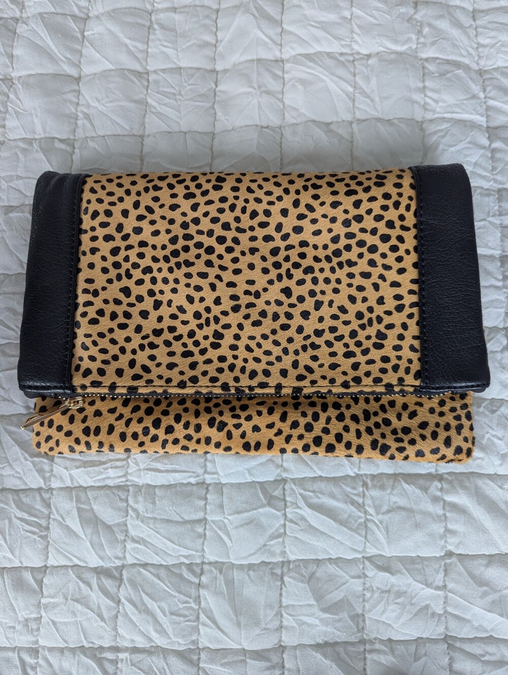 Sole Society Calf Skin Leopard Clutch